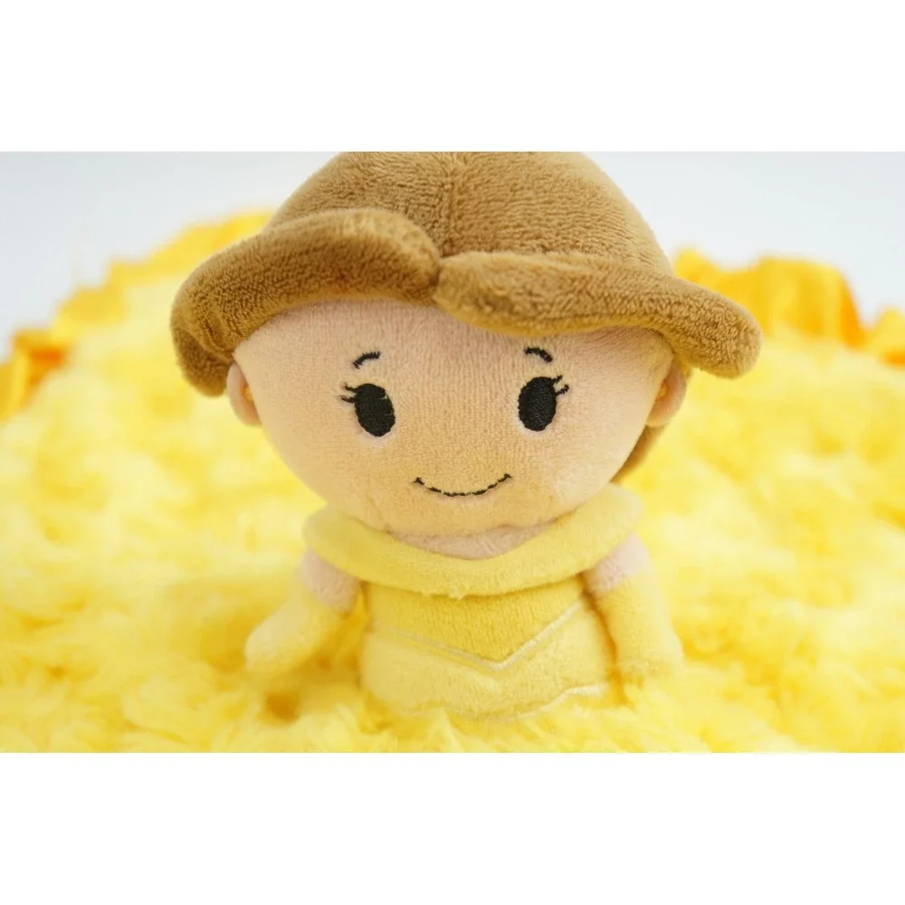 Disney Baby Princess Belle Security Blanket Yellow Rosebud Satin Trim Lovey VGC